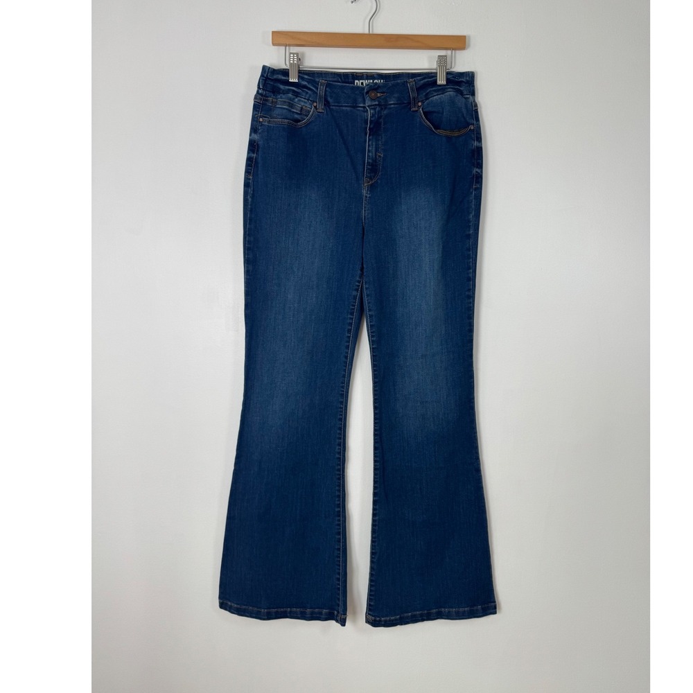 Boho Rewash Womens Size 11 30 Flare Jeans Blue High Rise Stretch Dark Wash